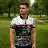 Christmas Is It Jolly Enough Guinea Pig Zipper Polo Shirt Xmas Holiday Patterns - Wonder Print Shop