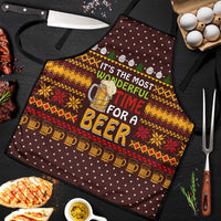 Christmas Its The Most Wonderful Time For A Beer Apron Xmas Holiday Patterns - Wonder Print Shop