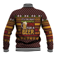 Christmas Its The Most Wonderful Time For A Beer Baseball Jacket Xmas Holiday Patterns - Wonder Print Shop