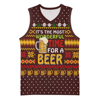 Christmas Its The Most Wonderful Time For A Beer Basketball Jersey Xmas Holiday Patterns - Wonder Print Shop