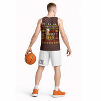Christmas Its The Most Wonderful Time For A Beer Basketball Jersey Xmas Holiday Patterns - Wonder Print Shop