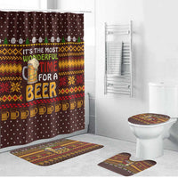Christmas Its The Most Wonderful Time For A Beer Bathroom Set Xmas Holiday Patterns - Wonder Print Shop