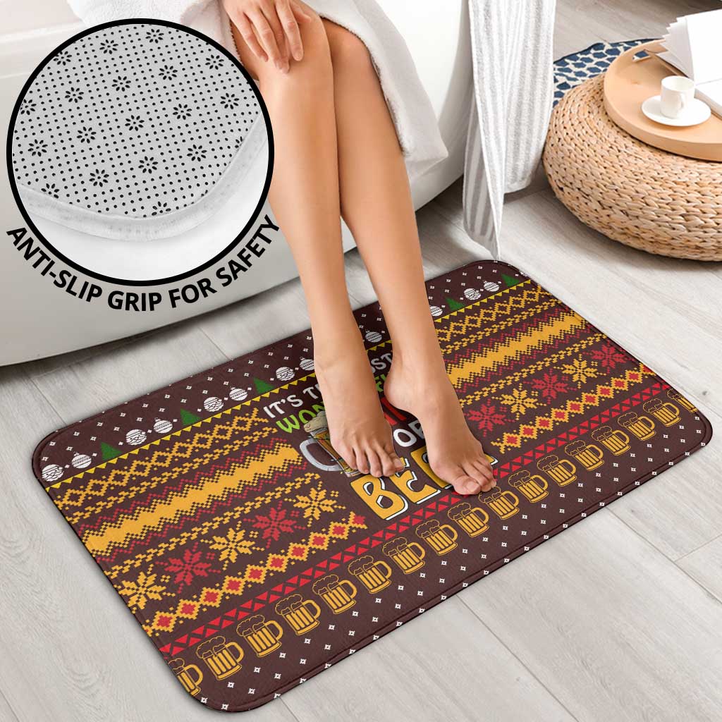 Christmas Its The Most Wonderful Time For A Beer Bathroom Set Xmas Holiday Patterns - Wonder Print Shop