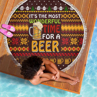 Christmas Its The Most Wonderful Time For A Beer Beach Blanket Xmas Holiday Patterns - Wonder Print Shop