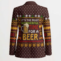 Christmas Its The Most Wonderful Time For A Beer Blazer Xmas Holiday Patterns - Wonder Print Shop