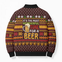 Christmas Its The Most Wonderful Time For A Beer Bomber Puffer Jacket Xmas Holiday Patterns - Wonder Print Shop