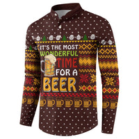 Christmas Its The Most Wonderful Time For A Beer Button Sweatshirt Xmas Holiday Patterns - Wonder Print Shop