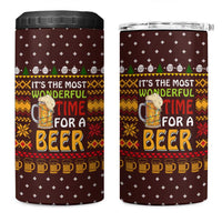 Christmas Its The Most Wonderful Time For A Beer 4 in 1 Can Cooler Tumbler Xmas Holiday Patterns - Wonder Print Shop