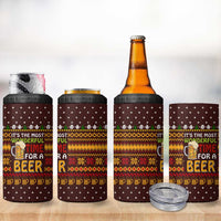 Christmas Its The Most Wonderful Time For A Beer 4 in 1 Can Cooler Tumbler Xmas Holiday Patterns - Wonder Print Shop