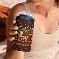Christmas Its The Most Wonderful Time For A Beer 4 in 1 Can Cooler Tumbler Xmas Holiday Patterns - Wonder Print Shop