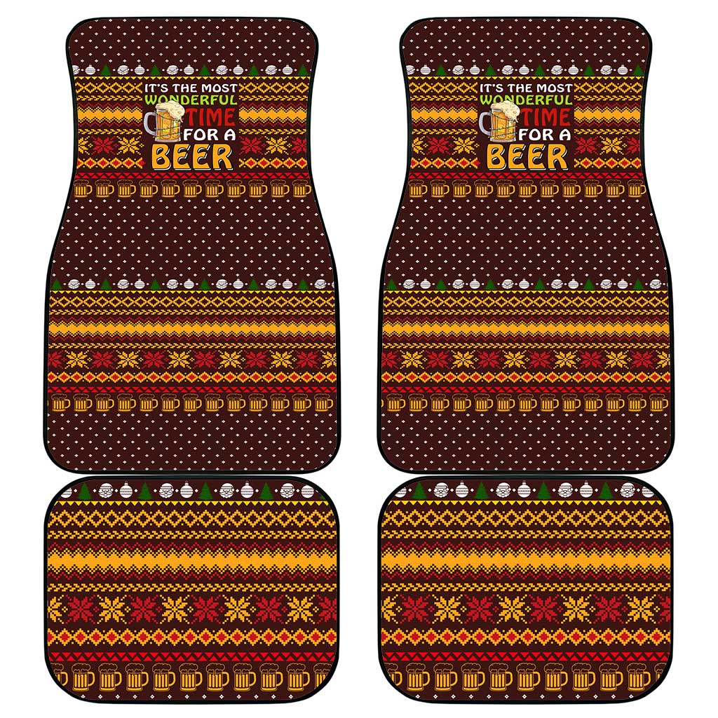 Christmas Its The Most Wonderful Time For A Beer Car Mats Xmas Holiday Patterns - Wonder Print Shop