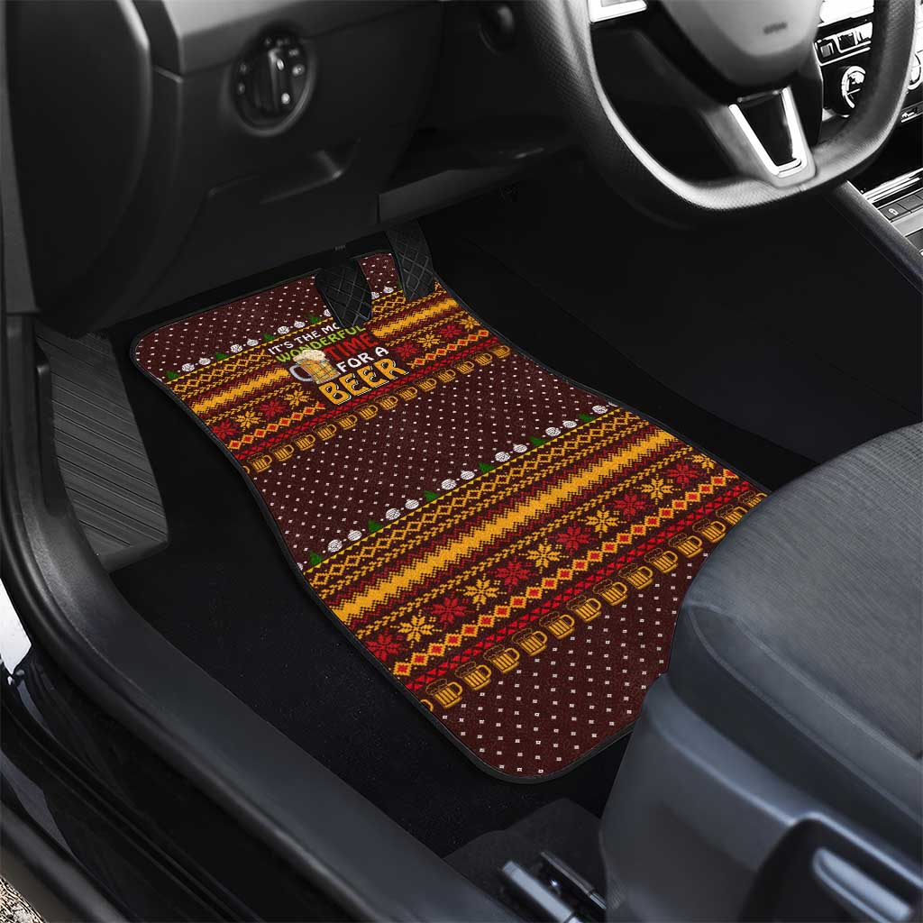 Christmas Its The Most Wonderful Time For A Beer Car Mats Xmas Holiday Patterns - Wonder Print Shop