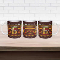 Christmas Its The Most Wonderful Time For A Beer Ceramic Mug Xmas Holiday Patterns - Wonder Print Shop