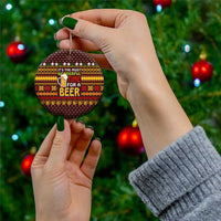 Christmas Its The Most Wonderful Time For A Beer Ceramic Ornament Xmas Holiday Patterns - Wonder Print Shop
