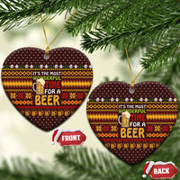 Christmas Its The Most Wonderful Time For A Beer Ceramic Ornament Xmas Holiday Patterns - Wonder Print Shop