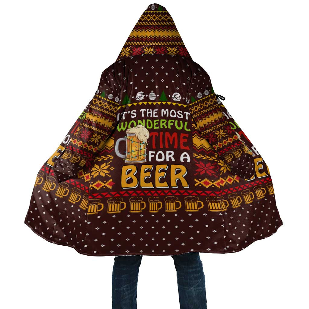 Christmas Its The Most Wonderful Time For A Beer Cloak Xmas Holiday Patterns - Wonder Print Shop