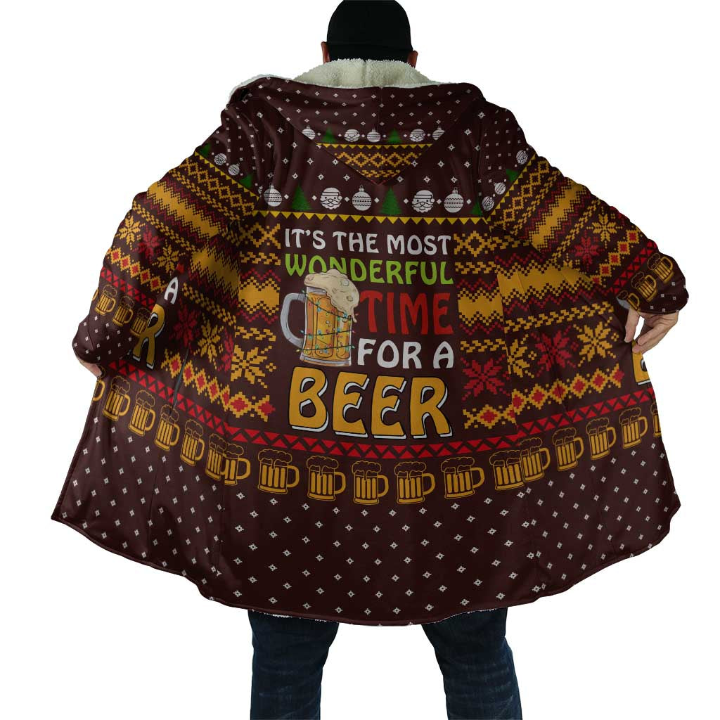 Christmas Its The Most Wonderful Time For A Beer Cloak Xmas Holiday Patterns - Wonder Print Shop