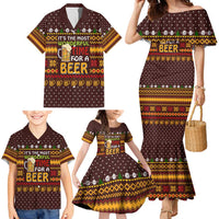 Christmas Its The Most Wonderful Time For A Beer Family Matching Mermaid Dress and Hawaiian Shirt Xmas Holiday Patterns - Wonder Print Shop