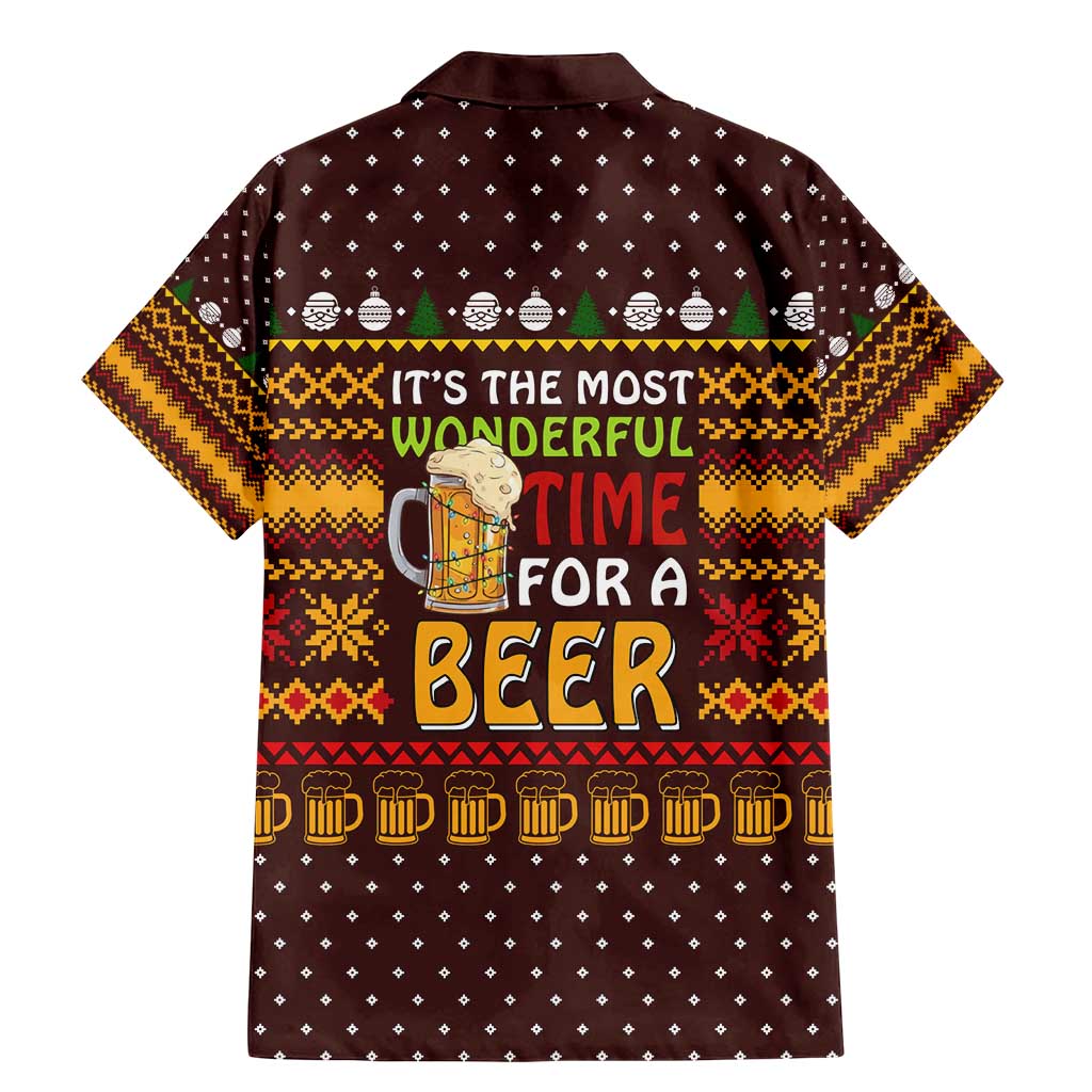 Christmas Its The Most Wonderful Time For A Beer Family Matching Mermaid Dress and Hawaiian Shirt Xmas Holiday Patterns - Wonder Print Shop