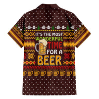 Christmas Its The Most Wonderful Time For A Beer Family Matching Off The Shoulder Long Sleeve Dress and Hawaiian Shirt Xmas Holiday Patterns - Wonder Print Shop