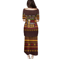 Christmas Its The Most Wonderful Time For A Beer Family Matching Puletasi and Hawaiian Shirt Xmas Holiday Patterns - Wonder Print Shop