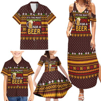 Christmas Its The Most Wonderful Time For A Beer Family Matching Summer Maxi Dress and Hawaiian Shirt Xmas Holiday Patterns - Wonder Print Shop