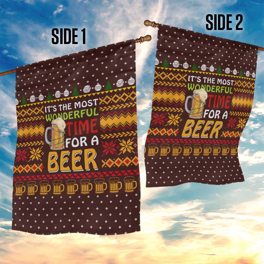 Christmas Its The Most Wonderful Time For A Beer Garden Flag Xmas Holiday Patterns - Wonder Print Shop