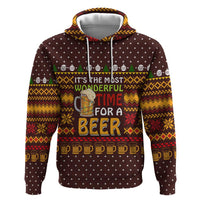 Christmas Its The Most Wonderful Time For A Beer Hoodie Xmas Holiday Patterns - Wonder Print Shop
