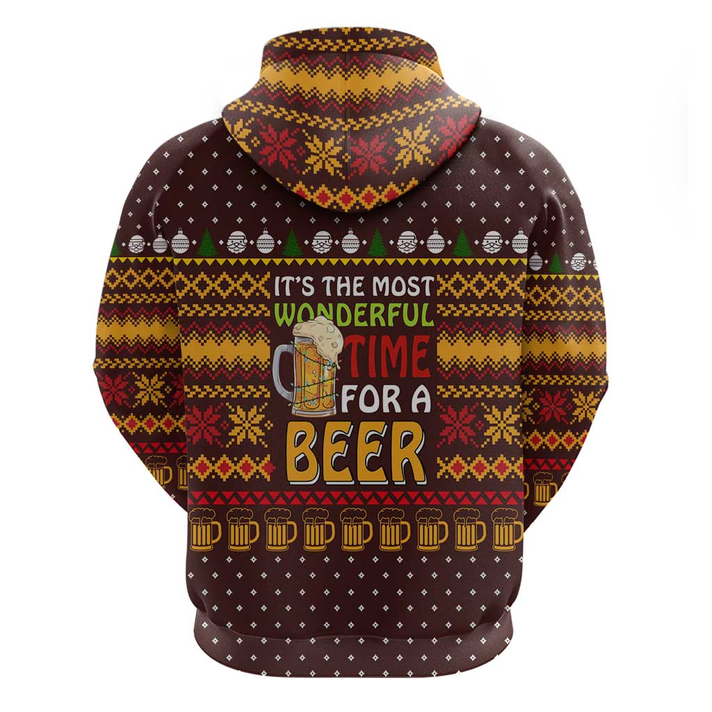 Christmas Its The Most Wonderful Time For A Beer Hoodie Xmas Holiday Patterns - Wonder Print Shop