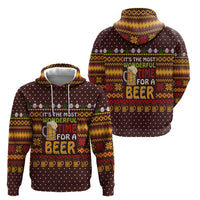 Christmas Its The Most Wonderful Time For A Beer Hoodie Xmas Holiday Patterns - Wonder Print Shop