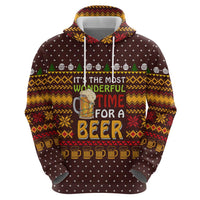 Christmas Its The Most Wonderful Time For A Beer Hoodie Xmas Holiday Patterns - Wonder Print Shop