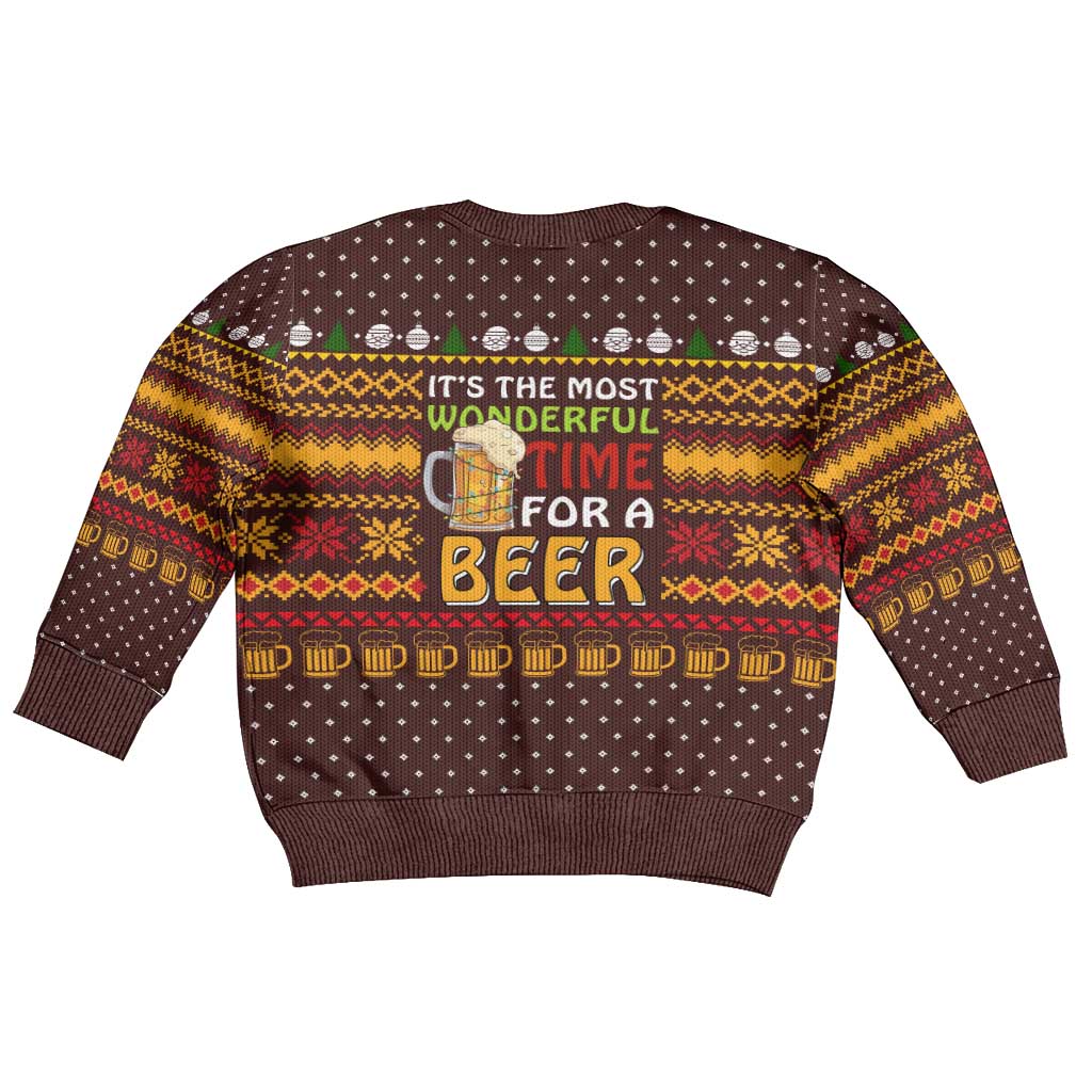 Christmas Its The Most Wonderful Time For A Beer Kid Ugly Christmas Sweater Xmas Holiday Patterns - Wonder Print Shop