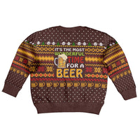 Christmas Its The Most Wonderful Time For A Beer Kid Ugly Christmas Sweater Xmas Holiday Patterns - Wonder Print Shop