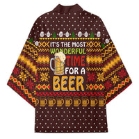 Christmas Its The Most Wonderful Time For A Beer Kimono Xmas Holiday Patterns - Wonder Print Shop