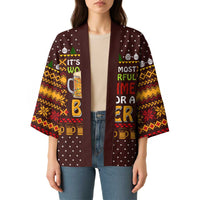 Christmas Its The Most Wonderful Time For A Beer Kimono Xmas Holiday Patterns - Wonder Print Shop
