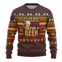 Christmas Its The Most Wonderful Time For A Beer Ugly Christmas Sweater Xmas Holiday Patterns - Wonder Print Shop