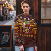 Christmas Its The Most Wonderful Time For A Beer Ugly Christmas Sweater Xmas Holiday Patterns - Wonder Print Shop