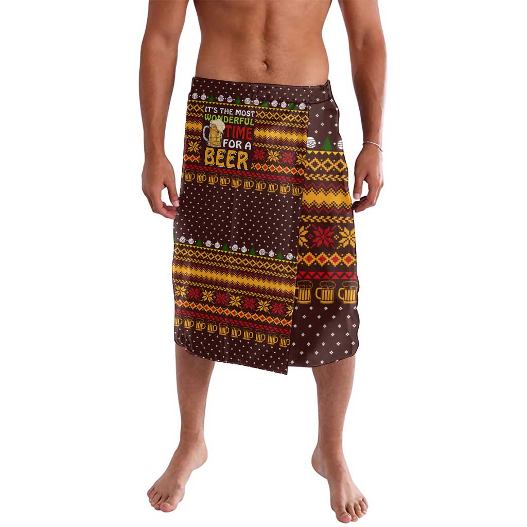 Christmas Its The Most Wonderful Time For A Beer Lavalava Xmas Holiday Patterns - Wonder Print Shop