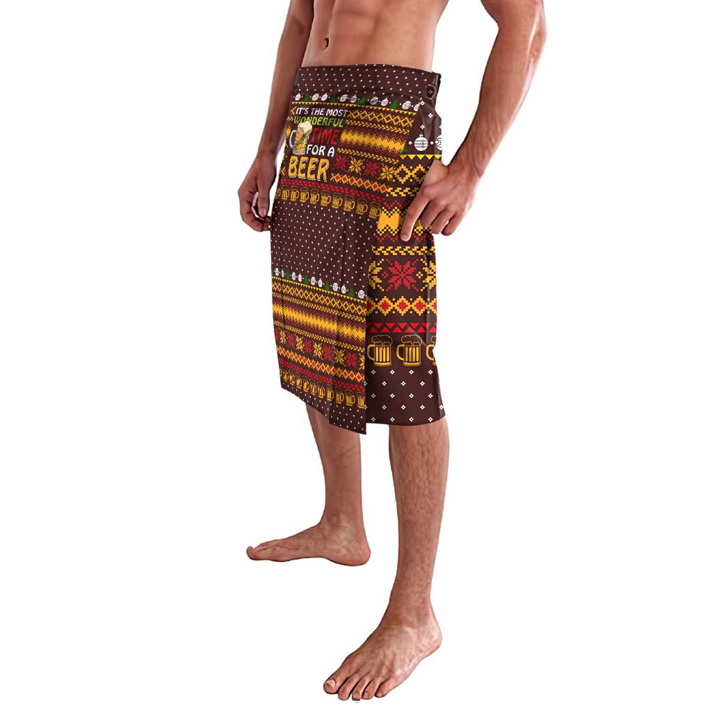 Christmas Its The Most Wonderful Time For A Beer Lavalava Xmas Holiday Patterns - Wonder Print Shop
