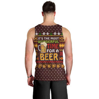 Christmas Its The Most Wonderful Time For A Beer Men Tank Top Xmas Holiday Patterns - Wonder Print Shop