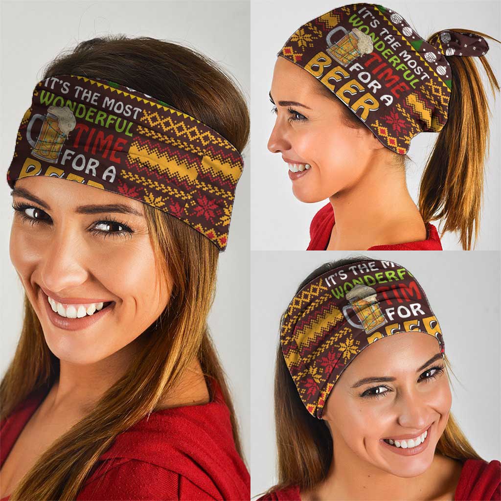 Christmas Its The Most Wonderful Time For A Beer Neck Gaiter Xmas Holiday Patterns - Wonder Print Shop