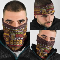 Christmas Its The Most Wonderful Time For A Beer Neck Gaiter Xmas Holiday Patterns - Wonder Print Shop