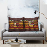 Christmas Its The Most Wonderful Time For A Beer Pillow Cover Xmas Holiday Patterns - Wonder Print Shop
