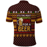 Christmas Its The Most Wonderful Time For A Beer Polo Shirt Xmas Holiday Patterns - Wonder Print Shop
