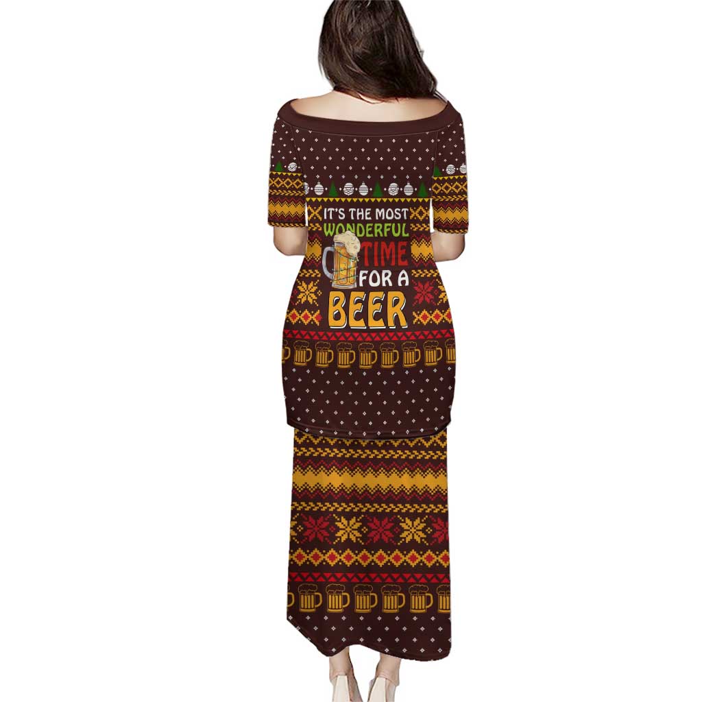 Christmas Its The Most Wonderful Time For A Beer Puletasi Xmas Holiday Patterns - Wonder Print Shop