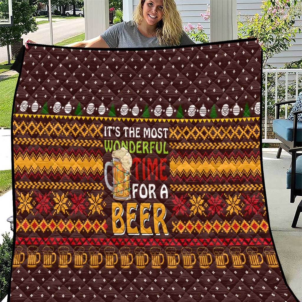 Christmas Its The Most Wonderful Time For A Beer Quilt Xmas Holiday Patterns - Wonder Print Shop