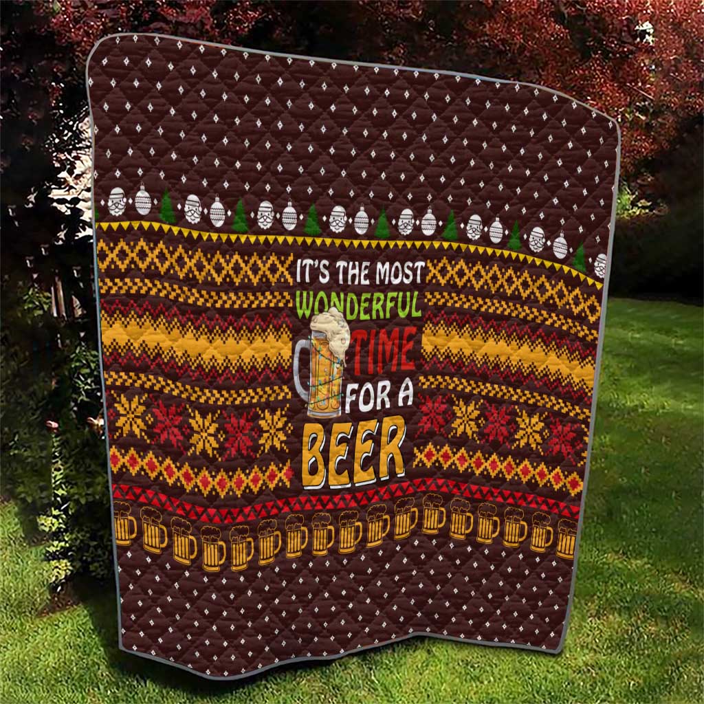 Christmas Its The Most Wonderful Time For A Beer Quilt Xmas Holiday Patterns - Wonder Print Shop