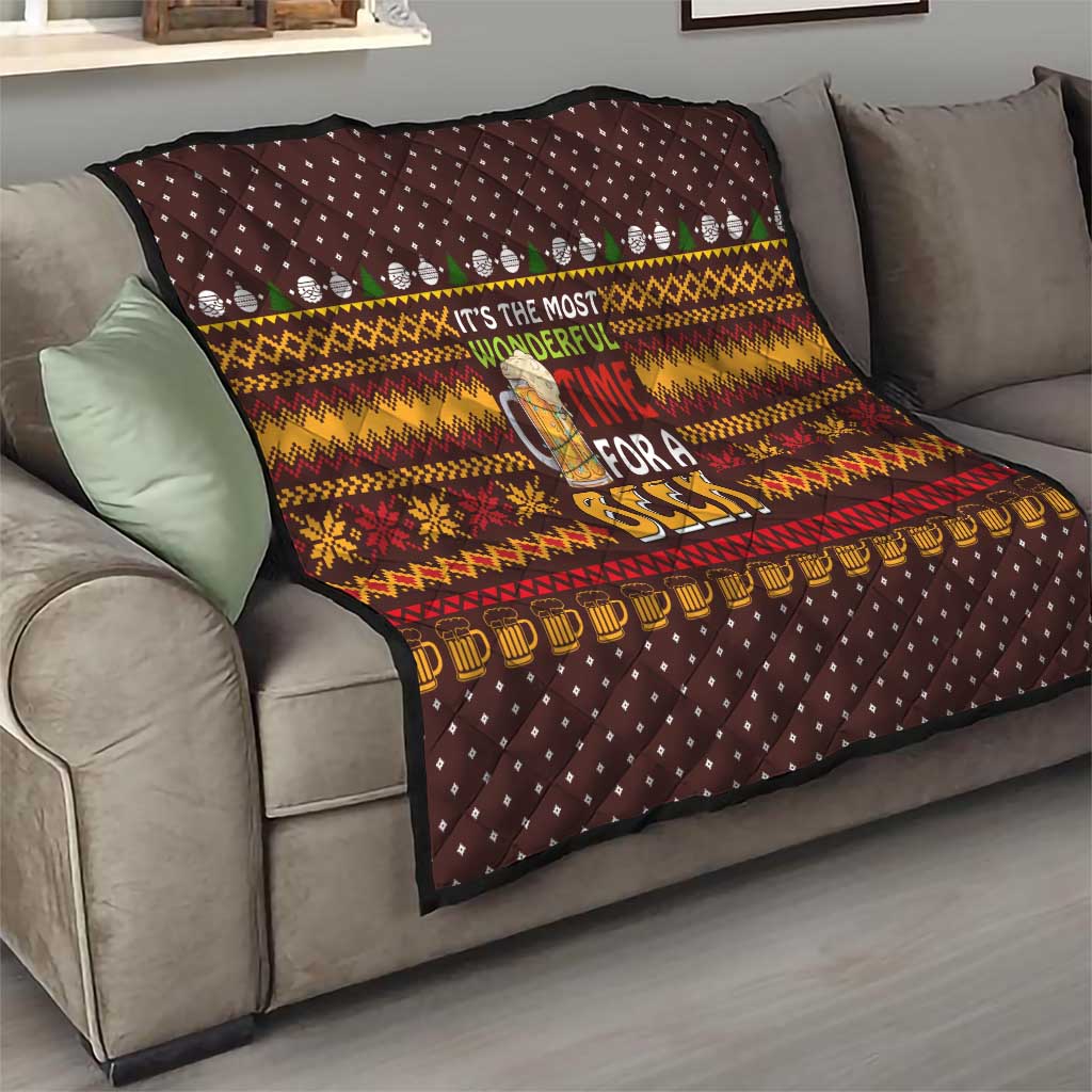 Christmas Its The Most Wonderful Time For A Beer Quilt Xmas Holiday Patterns - Wonder Print Shop
