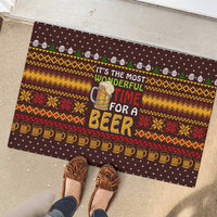 Christmas Its The Most Wonderful Time For A Beer Rubber Doormat Xmas Holiday Patterns - Wonder Print Shop