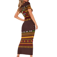 Christmas Its The Most Wonderful Time For A Beer Short Sleeve Bodycon Dress Xmas Holiday Patterns - Wonder Print Shop